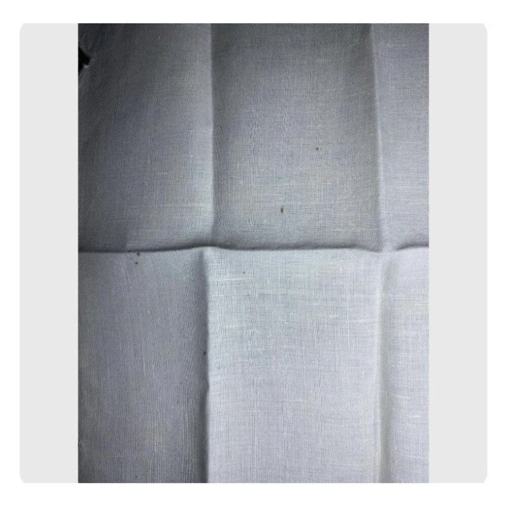 Set of 6 Vintage White Linen Napkins Hand Embroidered Scalloped Edge Whitework